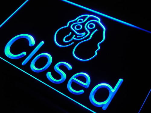 Closed Shop Dog Pet Neon Light Sign